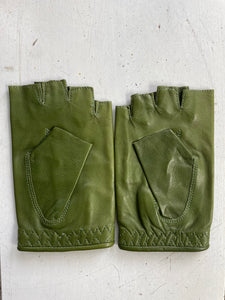 Ines Vintage - Fingerless Fashion Leather Driving Gloves