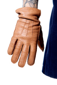 Peccary Leather Gloves for Gentlemen Lined with Alpaca by Ines Gloves
