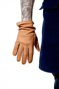 Cork Hand-stitched Peccary Leather Gloves for man by Ines Gloves
