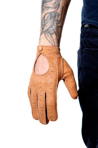 Cork Unlined Peccary Unlined gloves for men by Ines