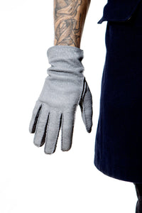 Grey Genuine Peccary Leather Gloves for man by Ines Gloves