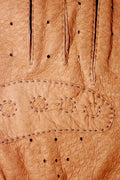Patch of Cork Unlined Peccary Motorcycle Driving Gloves for Gentlemen by Ines