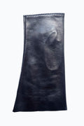 Luxury Short Fashion Fingerless Black Leather Gloves by Ines