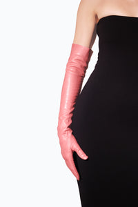 Pink Opera Leather Gloves by Ines