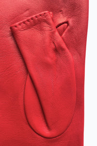 Fingerless Fashion Summer Gloves in Red Leather by Ines