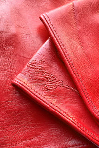 Red Kidskin Gloves Leather by Ines