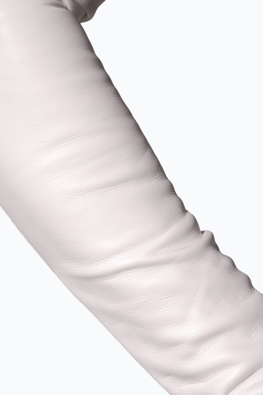 White Bridal Long Opera Leather Gloves by Ines